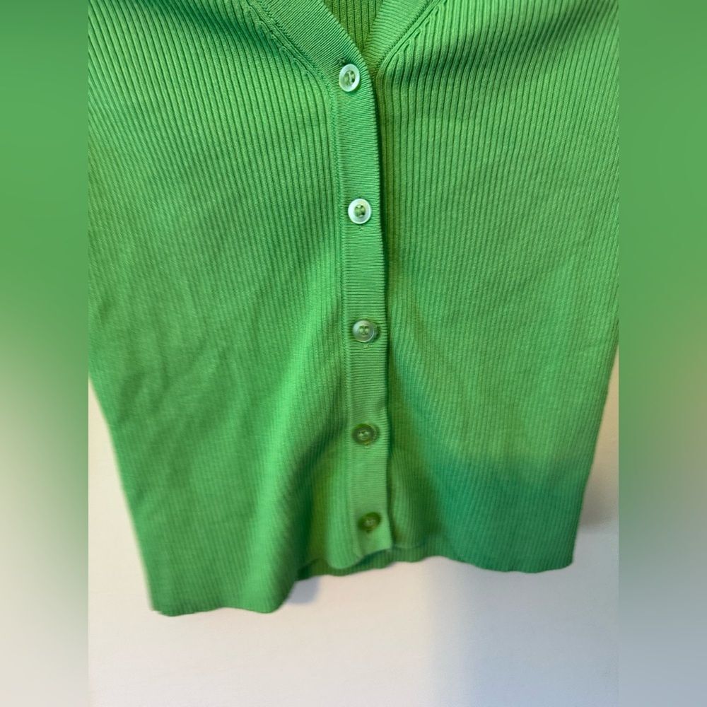 Zara Vibrant Green Button-Up Cardigan Small - Picture 3 of 5